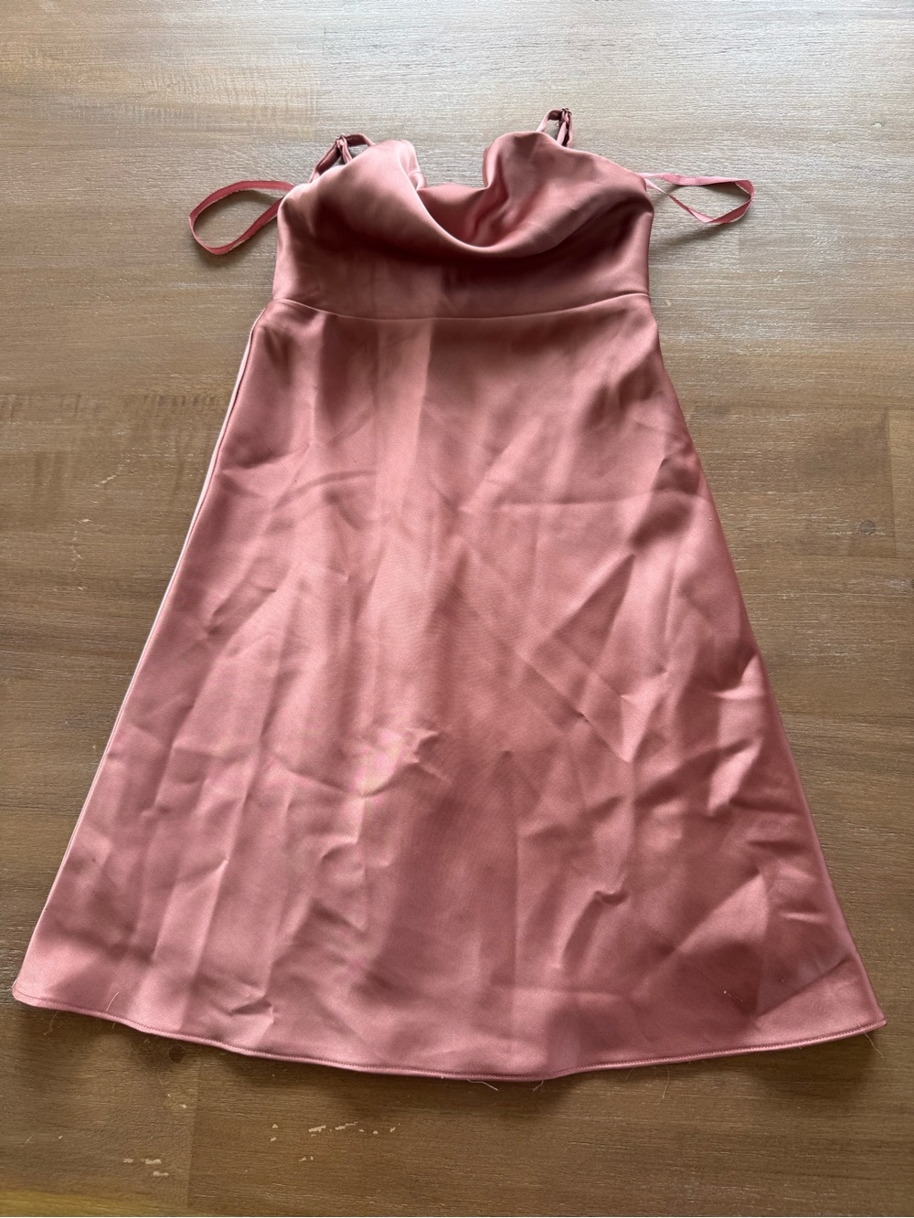 Revelry Flower Girl Cowl Neck Slip Dress in Dusty Rose
